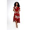imageMatchable Family Hawaiian Luau Men Women Girl Boy Clothes in Pineapple Garden BurgundyWomen Wrap Ruffle