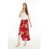 imageMatchable Family Hawaiian Luau Men Women Girl Boy Clothes in Pineapple Garden BurgundyWomen Wrap Ruffle Skirt