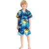imageMatchable Family Hawaiian Luau Men Women Girl Boy Clothes in Sunset BlueBoy Short Sleeve