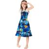 imageMatchable Family Hawaiian Luau Men Women Girl Boy Clothes in Sunset BlueGirl Elastic Top Strap