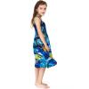 imageMatchable Family Hawaiian Luau Men Women Girl Boy Clothes in Sunset BlueGirl Elastic Top Strap