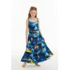 imageMatchable Family Hawaiian Luau Men Women Girl Boy Clothes in Sunset BlueGirl Maxi Tiered