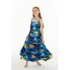 imageMatchable Family Hawaiian Luau Men Women Girl Boy Clothes in Sunset BlueGirl Maxi Tiered