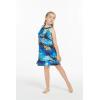 imageMatchable Family Hawaiian Luau Men Women Girl Boy Clothes in Sunset BlueGirl Ruffle Tank
