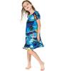 imageMatchable Family Hawaiian Luau Men Women Girl Boy Clothes in Sunset BlueGirl Simple Muumuu Ruffle