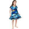 imageMatchable Family Hawaiian Luau Men Women Girl Boy Clothes in Sunset BlueGirl Simple Muumuu Ruffle