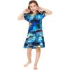 imageMatchable Family Hawaiian Luau Men Women Girl Boy Clothes in Sunset BlueGirl Simple Muumuu Ruffle