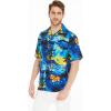 imageMatchable Family Hawaiian Luau Men Women Girl Boy Clothes in Sunset BlueMen Short Sleeve