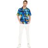 imageMatchable Family Hawaiian Luau Men Women Girl Boy Clothes in Sunset BlueMen Short Sleeve