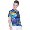 imageMatchable Family Hawaiian Luau Men Women Girl Boy Clothes in Sunset BlueWomen Aloha Shirt