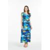 imageMatchable Family Hawaiian Luau Men Women Girl Boy Clothes in Sunset BlueWomen Cap Sleeve