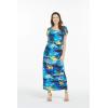 imageMatchable Family Hawaiian Luau Men Women Girl Boy Clothes in Sunset BlueWomen Cap Sleeve