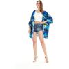 imageMatchable Family Hawaiian Luau Men Women Girl Boy Clothes in Sunset BlueWomen Kimono Cardigan