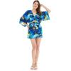 imageMatchable Family Hawaiian Luau Men Women Girl Boy Clothes in Sunset BlueWomen Kimono Cardigan