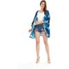 imageMatchable Family Hawaiian Luau Men Women Girl Boy Clothes in Sunset BlueWomen Kimono Cardigan