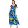 imageMatchable Family Hawaiian Luau Men Women Girl Boy Clothes in Sunset BlueWomen Maxi Rahee