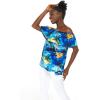 imageMatchable Family Hawaiian Luau Men Women Girl Boy Clothes in Sunset BlueWomen Offshoulder Ruffle Top