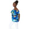 imageMatchable Family Hawaiian Luau Men Women Girl Boy Clothes in Sunset BlueWomen Offshoulder Ruffle Top
