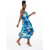 imageMatchable Family Hawaiian Luau Men Women Girl Boy Clothes in Sunset BlueWomen Short Maxi Ruffle