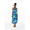 imageMatchable Family Hawaiian Luau Men Women Girl Boy Clothes in Sunset BlueWomen Short Maxi Ruffle