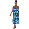 imageMatchable Family Hawaiian Luau Men Women Girl Boy Clothes in Sunset BlueWomen Short Maxi Ruffle