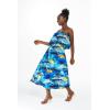 imageMatchable Family Hawaiian Luau Men Women Girl Boy Clothes in Sunset BlueWomen Short Maxi Ruffle