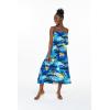 imageMatchable Family Hawaiian Luau Men Women Girl Boy Clothes in Sunset BlueWomen Short Maxi Ruffle