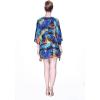 imageMatchable Family Hawaiian Luau Men Women Girl Boy Clothes in Sunset BlueWomen Short Poncho