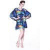 imageMatchable Family Hawaiian Luau Men Women Girl Boy Clothes in Sunset BlueWomen Short Poncho