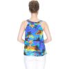 imageMatchable Family Hawaiian Luau Men Women Girl Boy Clothes in Sunset BlueWomen Tank Top