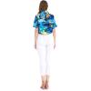 imageMatchable Family Hawaiian Luau Men Women Girl Boy Clothes in Sunset BlueWomen Tie Front Shirt