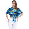 imageMatchable Family Hawaiian Luau Men Women Girl Boy Clothes in Sunset BlueWomen Tie Front Shirt