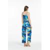 imageMatchable Family Hawaiian Luau Men Women Girl Boy Clothes in Sunset BlueWomen V Neck Jumpsuit