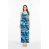 imageMatchable Family Hawaiian Luau Men Women Girl Boy Clothes in Sunset BlueWomen V Neck Jumpsuit