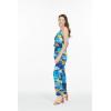 imageMatchable Family Hawaiian Luau Men Women Girl Boy Clothes in Sunset BlueWomen V Neck Jumpsuit