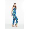 imageMatchable Family Hawaiian Luau Men Women Girl Boy Clothes in Sunset BlueWomen V Neck Jumpsuit