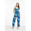 imageMatchable Family Hawaiian Luau Men Women Girl Boy Clothes in Sunset BlueWomen V Neck Jumpsuit