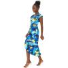 imageMatchable Family Hawaiian Luau Men Women Girl Boy Clothes in Sunset BlueWomen Wrap Ruffle