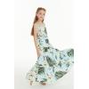 imageMatchable Family Hawaiian Luau Men Women Girl Boy Clothes in Wispy Cereus Light BlueGirl Maxi Tiered