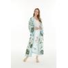imageMatchable Family Hawaiian Luau Men Women Girl Boy Clothes in Wispy Cereus Light BlueWomen Maxi Kimono Cardigan
