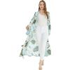 imageMatchable Family Hawaiian Luau Men Women Girl Boy Clothes in Wispy Cereus Light BlueWomen Maxi Kimono Cardigan