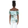 imageMatchable Family Hawaiian Luau Men Women Girl Boy Clothes in Wispy Cereus Light BlueWomen Offshoulder Ruffle Top