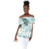 imageMatchable Family Hawaiian Luau Men Women Girl Boy Clothes in Wispy Cereus Light BlueWomen Offshoulder Ruffle Top