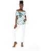 imageMatchable Family Hawaiian Luau Men Women Girl Boy Clothes in Wispy Cereus Light BlueWomen Offshoulder Ruffle Top