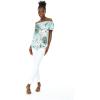 imageMatchable Family Hawaiian Luau Men Women Girl Boy Clothes in Wispy Cereus Light BlueWomen Offshoulder Ruffle Top