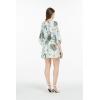imageMatchable Family Hawaiian Luau Men Women Girl Boy Clothes in Wispy Cereus Light BlueWomen Short Poncho