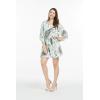 imageMatchable Family Hawaiian Luau Men Women Girl Boy Clothes in Wispy Cereus Light BlueWomen Short Poncho
