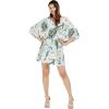 imageMatchable Family Hawaiian Luau Men Women Girl Boy Clothes in Wispy Cereus Light BlueWomen Short Poncho
