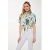 imageMatchable Family Hawaiian Luau Men Women Girl Boy Clothes in Wispy Cereus Light BlueWomen Tie Front Shirt