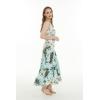 imageMatchable Family Hawaiian Luau Men Women Girl Boy Clothes in Wispy Cereus Light BlueWomen Tiered